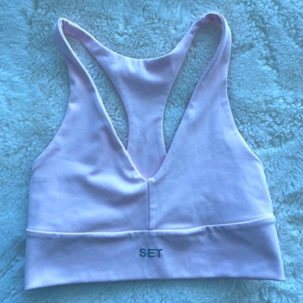 Set Active blush pink crop top/workout top